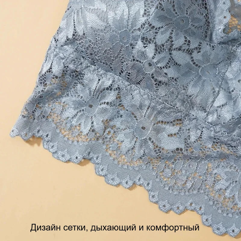 Sexy Lace Bras Top Comfortable Bralette Solid Color Women Underwear Female Hollow Out Wireless Breathable Lingerie Seamless Bra - ZOOMNSTORE