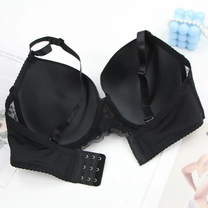 Sexy Lace Bras Push Up With Bow Decoration - Plus Size Floral Lace Underwire Bra Women - ZOOMNSTORE