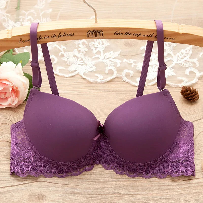 Sexy Lingerie Push Up Bra Top Chest Lace Bra Student Small Chest Bra Sexy Underwear Brassiere 34 36 38 Women Bra Lingerie - ZOOMNSTORE