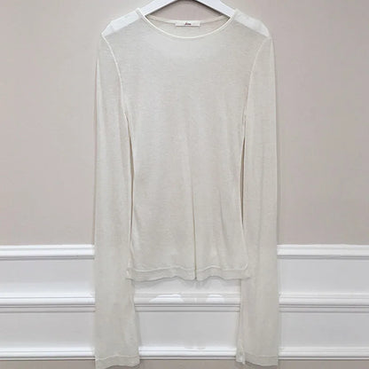 Korean Style Long Sleeve T-Shirt - Slim Fit Womens Top - ZOOMNSTORE