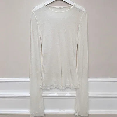 Korean Style Long Sleeve T-Shirt - Slim Fit Womens Top - ZOOMNSTORE