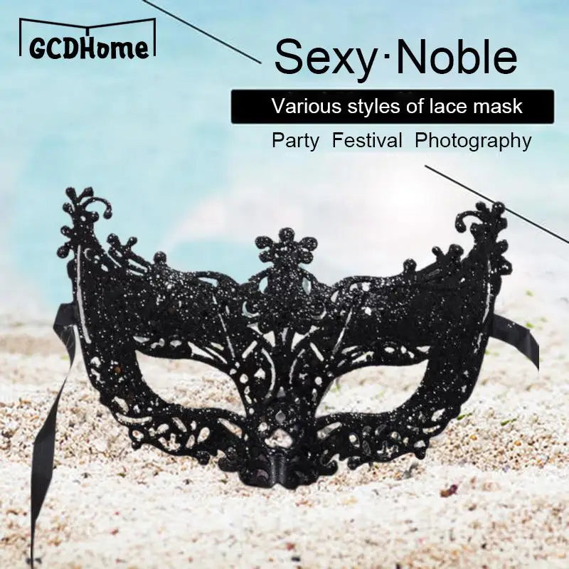 New Silver Black Sexy Ladies Masquerade Ball Mask Venetian Party Eye Mask Lace Up Carnival Fancy Dress Costume Sexy Party Decor - ZOOMNSTORE