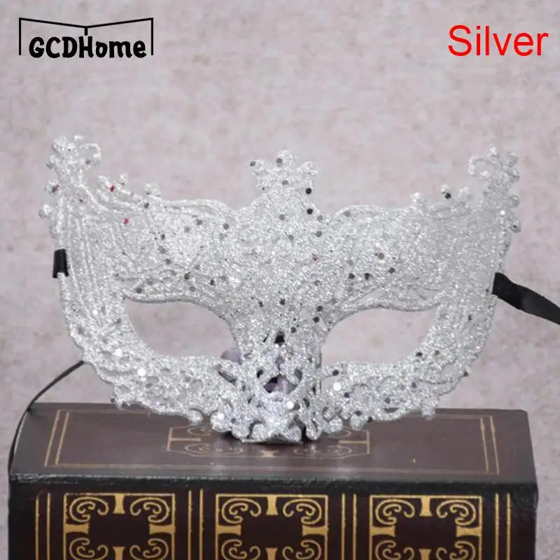 New Silver Black Sexy Ladies Masquerade Ball Mask Venetian Party Eye Mask Lace Up Carnival Fancy Dress Costume Sexy Party Decor - ZOOMNSTORE
