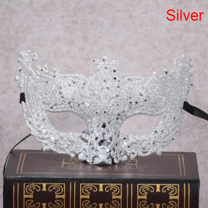New Silver Black Sexy Ladies Masquerade Ball Mask Venetian Party Eye Mask Lace Up Carnival Fancy Dress Costume Sexy Party Decor - ZOOMNSTORE