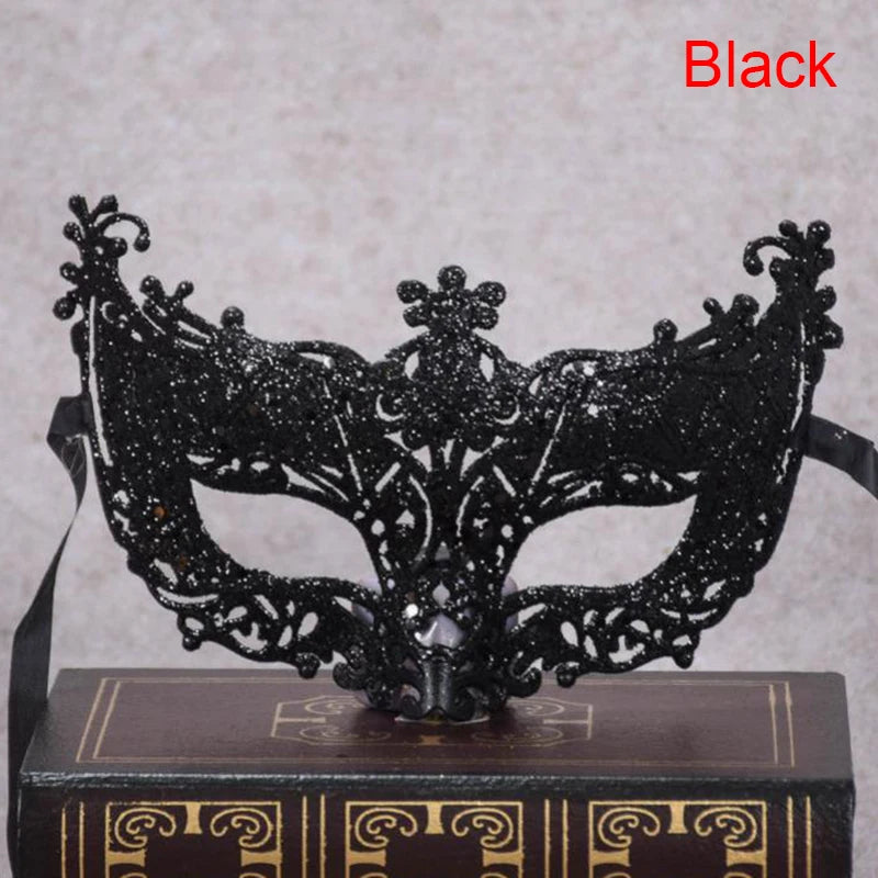 New Silver Black Sexy Ladies Masquerade Ball Mask Venetian Party Eye Mask Lace Up Carnival Fancy Dress Costume Sexy Party Decor - ZOOMNSTORE