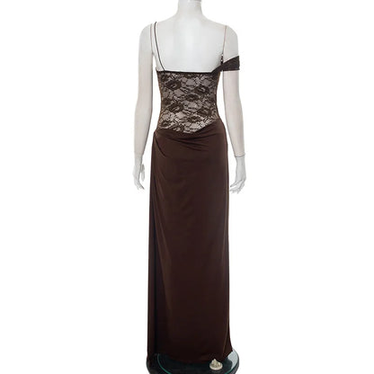 Sexy Maxi Dress – Women's Lace See Through Sleeveless Backless Club Gown - ZOOMNSTORE