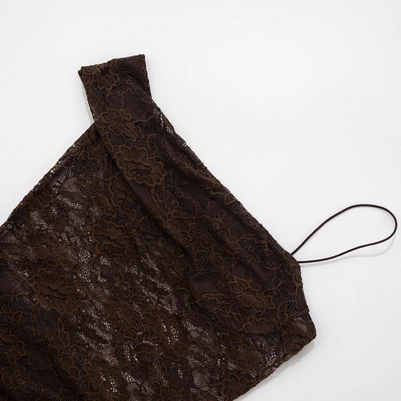 Sexy Maxi Dress – Women's Lace See Through Sleeveless Backless Club Gown - ZOOMNSTORE