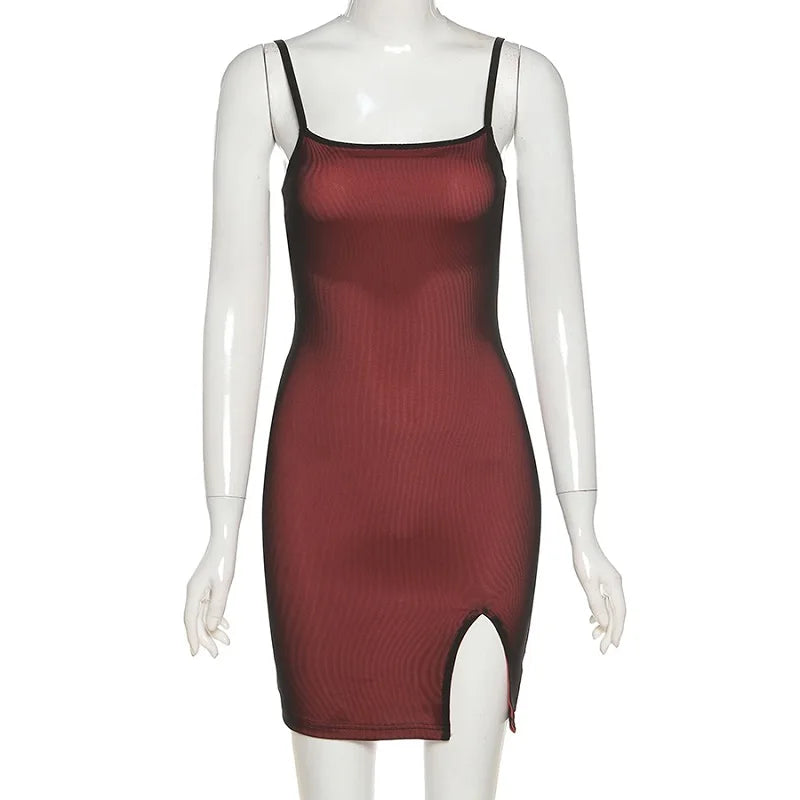 Mesh Double Layer Bodycon Dress - Sexy Sleeveless Party Outfit 2024 - ZOOMNSTORE