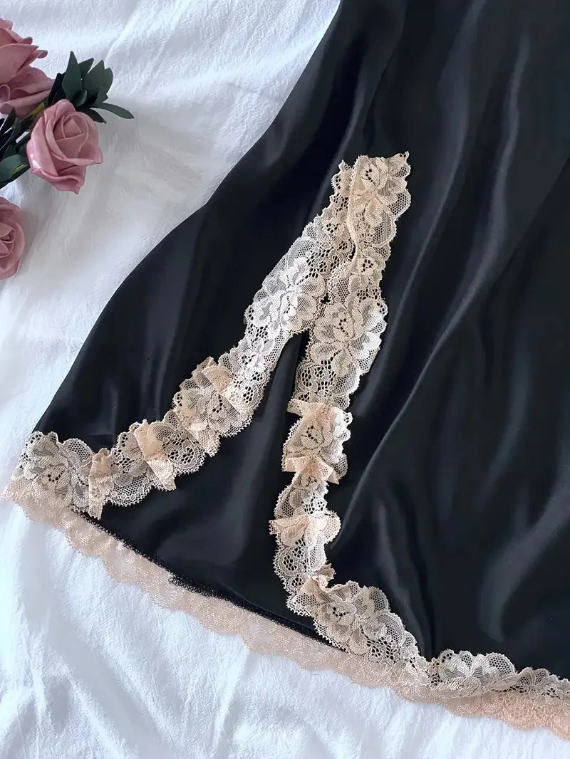 Off Shoulder Ultra Short Sexy Bras Pajamas Home Dresses Night Shirts Sexi Women's Nightgown Silk Lingerie See Through Dress - ZOOMNSTORE