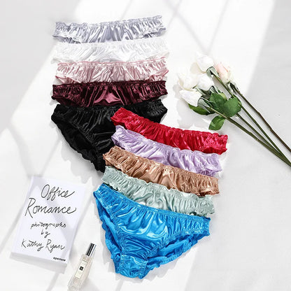 Sexy Low-Waist Satin Panties - Breathable Super Stretch Underwear - ZOOMNSTORE