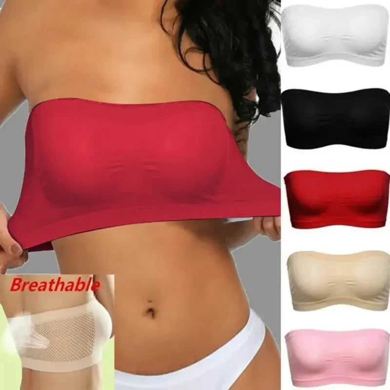 Strapless Tube Bra - Breathable Mesh Wireless Bra for Women | Summer Crop Top Bralette