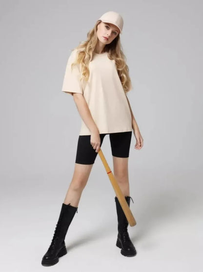Cotton Casual T-Shirts for Women - Short Sleeve Sporty O-Neck Tops - ZOOMNSTORE