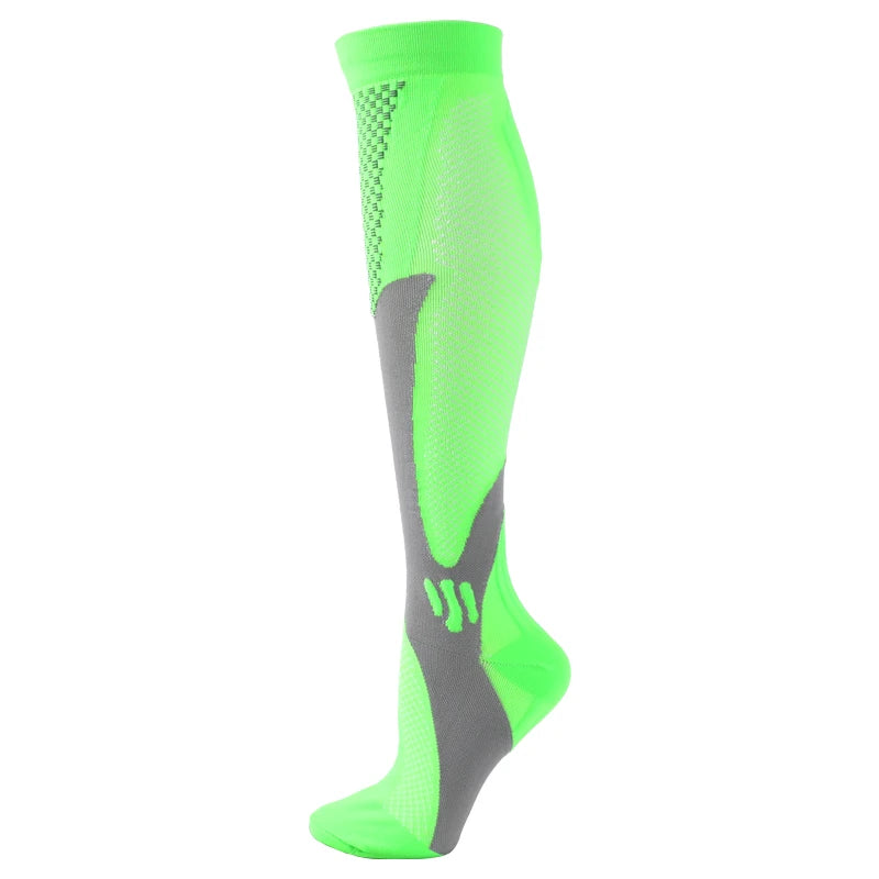 Compression Socks For Running & Sport - 20-30 mmHg Knee High Black Anti Fatigue