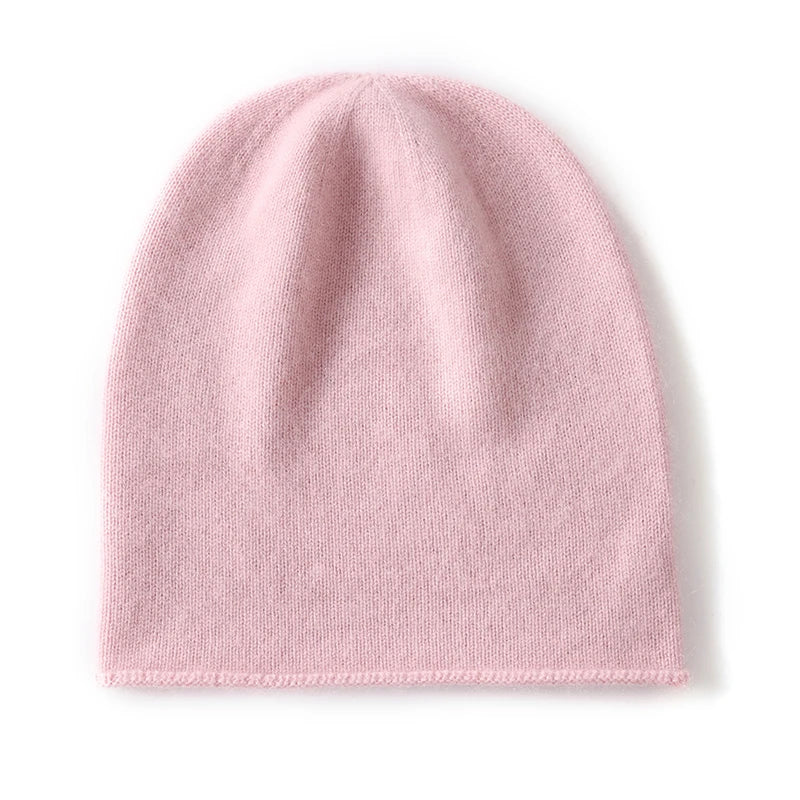 Cashmere Beanie Hat - 100% Soft Knit Winter Hat For Men & Women, Solid Color