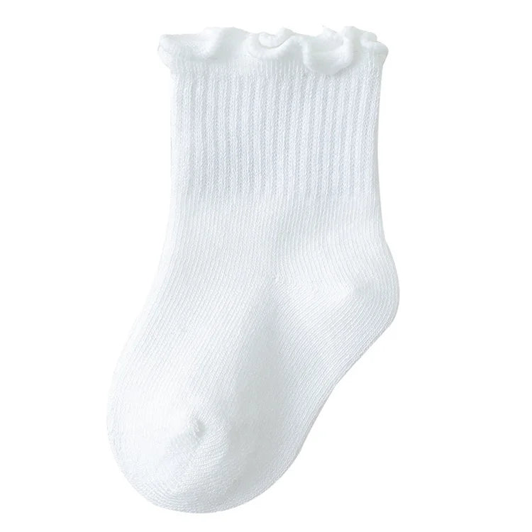 Lawadka Children's Girls Socks Cotton Dot Solid Kids Girl Sock Fashion Princess Baby Socks For Girls   Autumn Winter 0-12Years