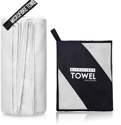 Microfiber Quick Dry Gym Towel Silver ION OdorFree Absorbent Fiber Fast Drying Workout Gear for Body Sweat Working Out