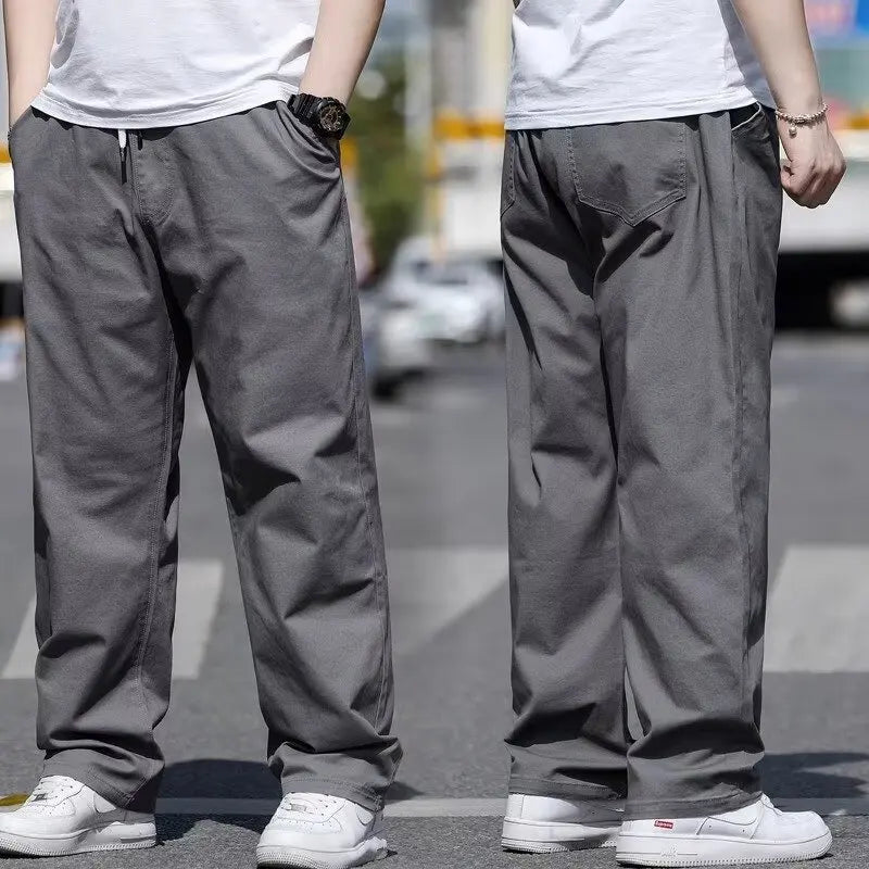 Large Size Men's Casual Pants XL-8XL Plus Size Straight Loose Fit Trousers Elastic Waist Oversized Cotton SweatPants Outdoor
