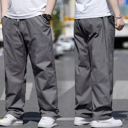 Large Size Men's Casual Pants XL-8XL Plus Size Straight Loose Fit Trousers Elastic Waist Oversized Cotton SweatPants Outdoor