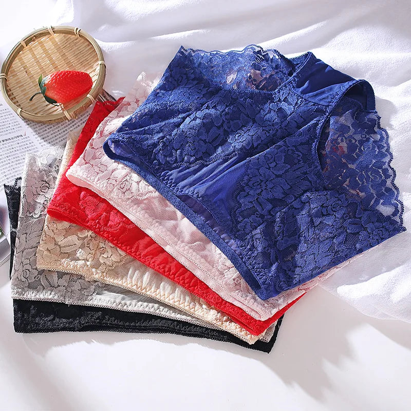 Women's High Waist Seamless Panties Sexy Lace Large Size M-5XL Briefs Embroidery Panties for Women Female Underwear Lingerie