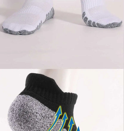 Thickened Non-Slip Running Socks - Breathable Low Cut Sports Socks for Men  Women 3 Pairs - ZOOMNSTORE