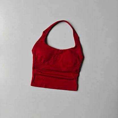 2PCs Peach High Waist Belly Hip Lifting Sports Bras Shorts Suit Gathering Shock-proof Neck Halter Yoga Suit Running Fitness Set