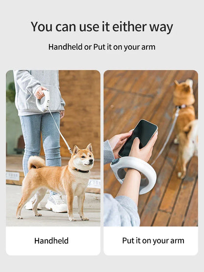LED pet retractable leash wearable touch dimming suitable for small dogs, medium dogs and cats Pet supplies Luminous travel safe