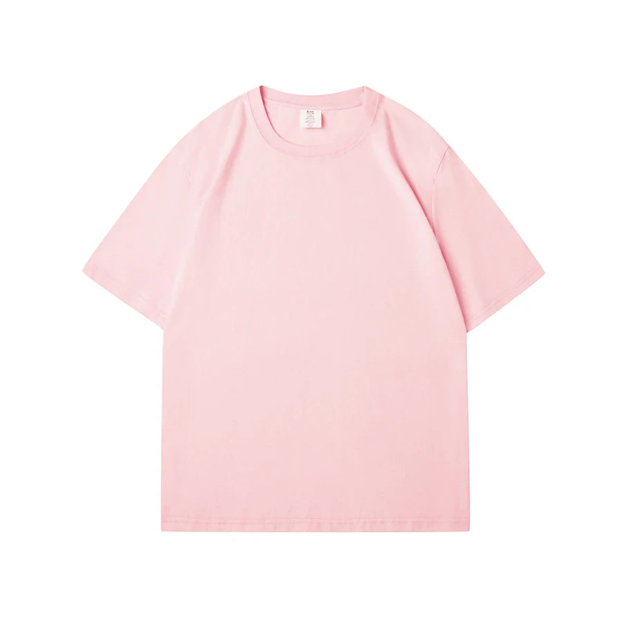 WAVLATII Women New 100% Cotton Solid T shirts Female Pink White Casual Summer Tees Lady Oversized Short Sleeve Tops WT2401