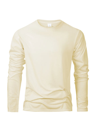 Spring Autumn Men‘s T-shirts Long Sleeve Casual Tops Solid Color High Quality Black T-Shirt Classic Men Clothing