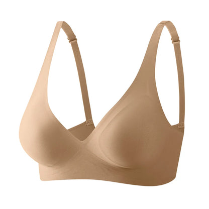 Wireless Push Up Bra - Seamless Jelly Bra With Wire Free Support & Adjustable Straps