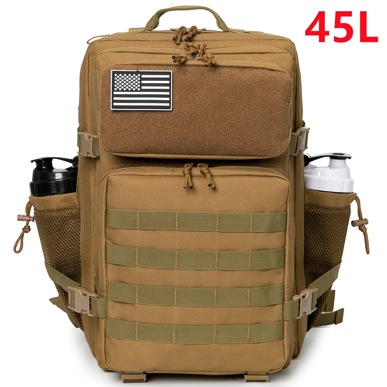 Tactical Backpack - 2545L Outdoor Rucksack with Dual Cup Holder for School Gym and Camping