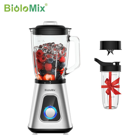 BioloMix 1300W Smoothie Blender - 15L Glass Jar for Frozen Drinks  Sauces