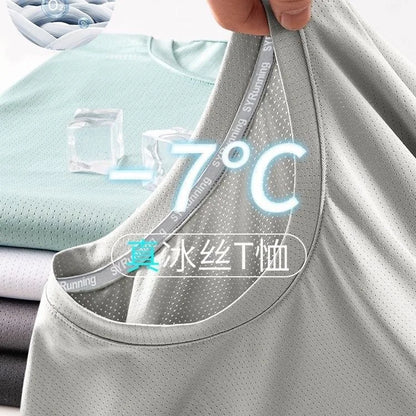 Men's Ice-Silk T-Shirt – Cool Quick-Dry Casual Sports Top