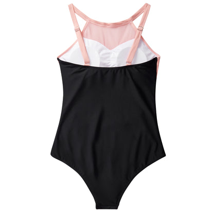 XL Size One Piece Swimsuit Women Mesh Hollow Out Swimwear For Women Solid Padded Push Up Plus Size Summer Bathing Suits Female