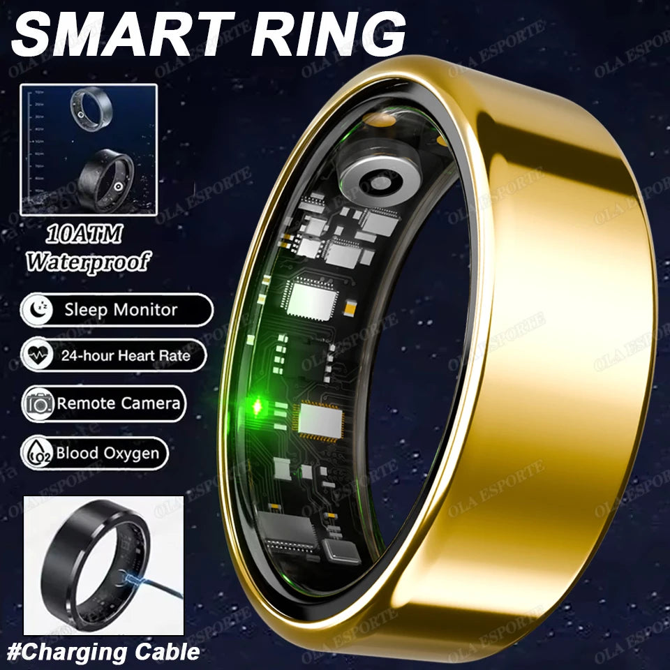 Ola Esporte Smart Ring Blood Pressure Heart Rate Monitoring Smartring IP68&5ATM Waterproof Multi-sport Mode Smartring Man Women
