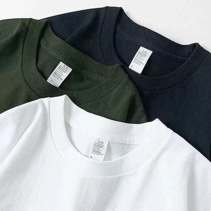 450g Gsm Pure Cotton Short-sleeved T-shirt Men's Loose American Fashionable Brand Casual High Street Half-sleeved T-shirt
