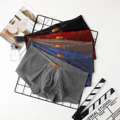 Men's Ice Silk Mesh Boxer Briefs Ultra-thin Breathable Cool Quick Dry Underwear Soft Comfortable Panties for Summer Daily Wear