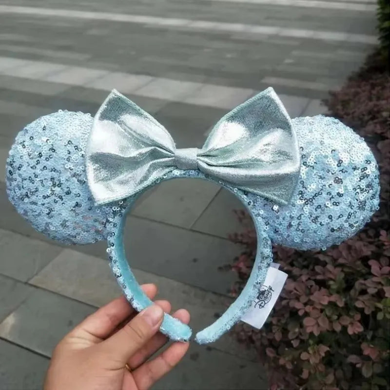 Minnie Mouse Ear Headband - Disney Plush Sequin Accessory for Adults  Kids