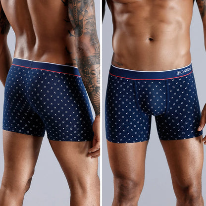 Mens Cotton Boxer Shorts - 4-Pack Underwear Set Soft and Comfortable