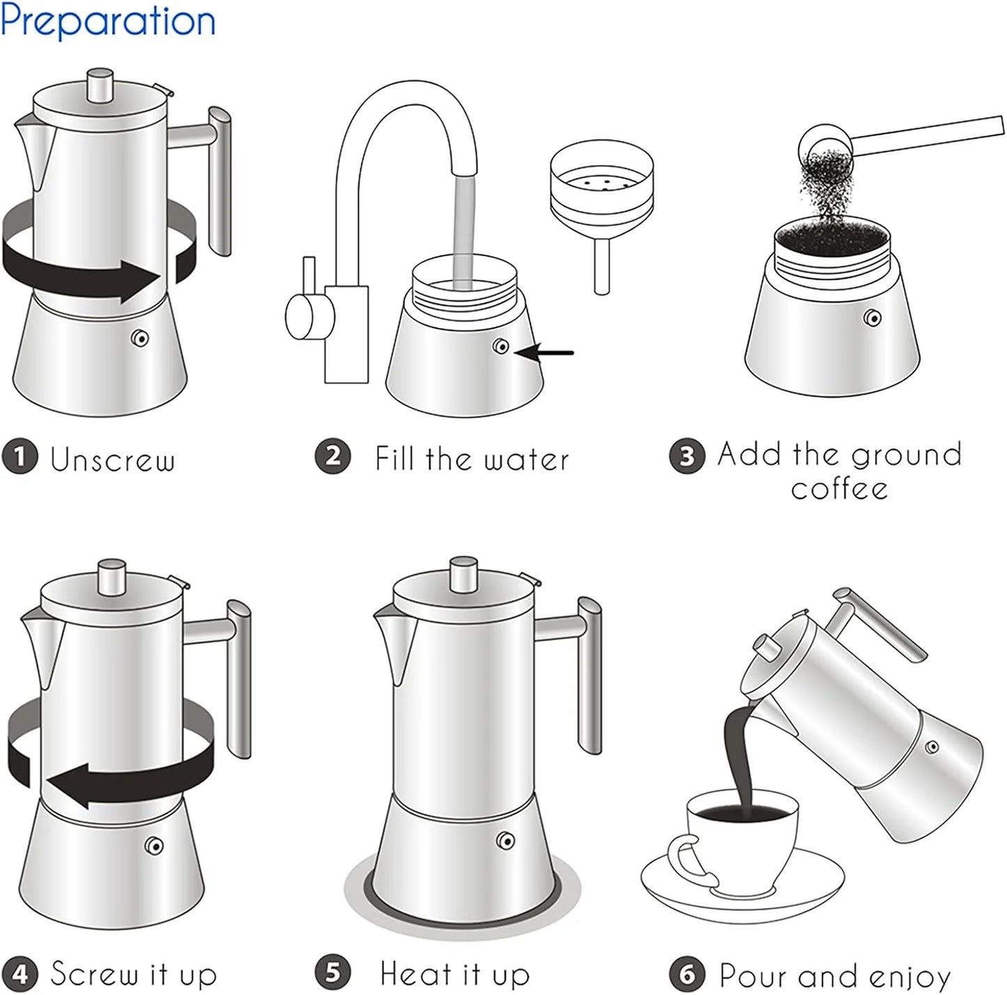 Stovetop Espresso Maker - Stainless Steel 4-Cup Moka Pot for Induction - ZOOMNSTORE