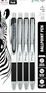 Retractable Ballpoint Pens Smooth Writing Black Ink 1.0mm Medium Point for School Office Note Taking Journal Planner Supplies 24 Pack
