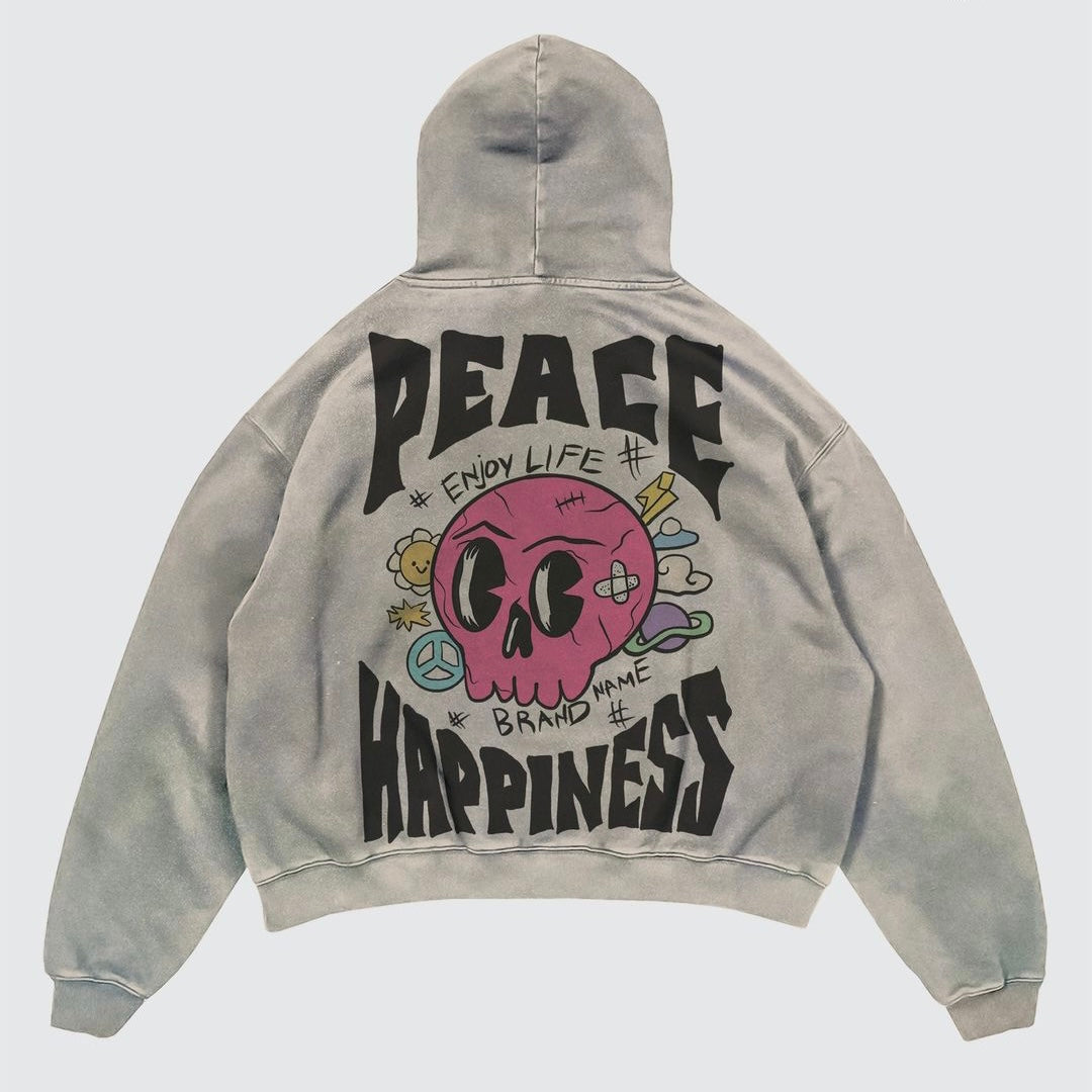 Street Y2K letter Printed Long-sleeved Hoodie Couples Hip-hop Street Punk Wind Loose Fashion Oversized Hoodies Harajuku Goth Top