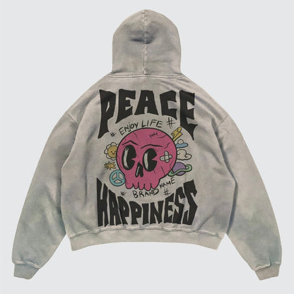 Street Y2K letter Printed Long-sleeved Hoodie Couples Hip-hop Street Punk Wind Loose Fashion Oversized Hoodies Harajuku Goth Top
