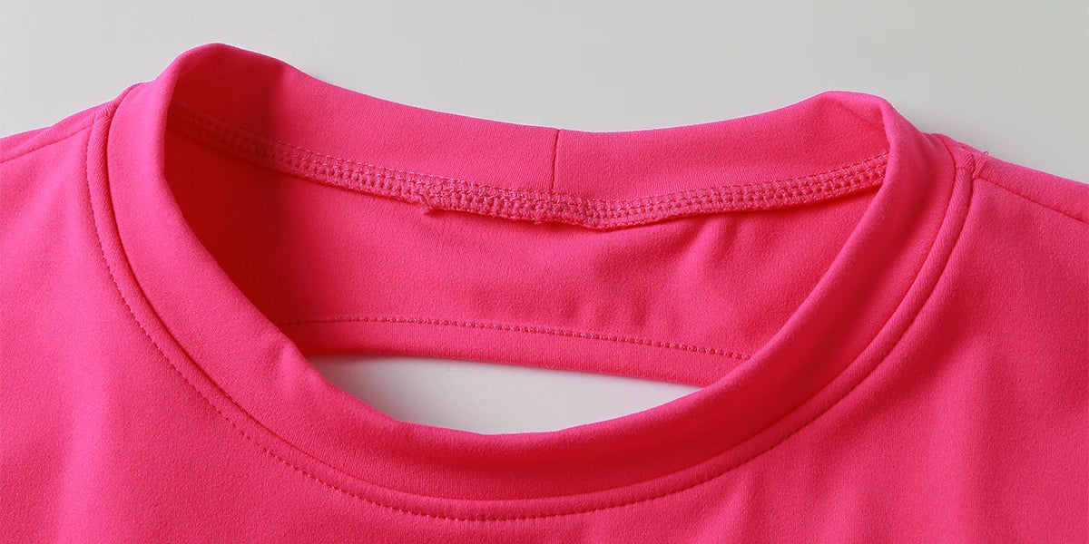 Women Crop Top - Backless Sports Crop Tee With High Compressive Waistband