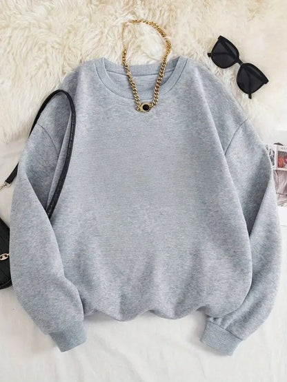 Loose Solid Color Women's Cotton Hoodies Casual Autumn Winter Fleece Sweatshirt Oversize Pullover O-Neck Top Hoody Couple Unisex