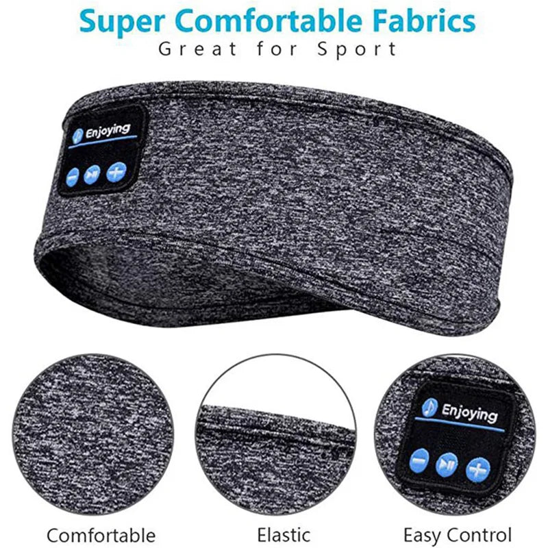 Sports Headband Wireless Headphones Sleep Eye Mask Headset Soft Elastic Comfortable Sports Hair Band Bluetooth Music Earphones