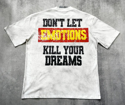 141# New fashion trend brand MIXEDEMOTION printing Shirt Streetwear Cotton Loose Round Neck Oversized Tee Top men t-shirt