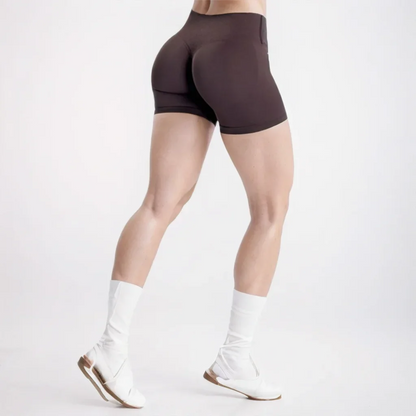 Vision Shorts 4.5'' Crossover Waist Seamless Yoga Shorts Hip Lifting Women Workout Gym Shorts Fitness Scrunch Bum Sports Shorts