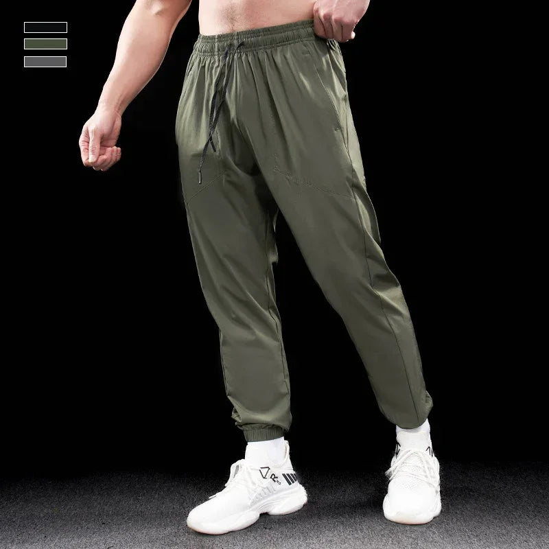 Men Running Trousers - Loose Fit Sports Fitness Pants With Elastic Waist Band