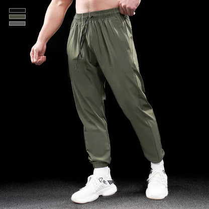 Men Running Trousers - Loose Fit Sports Fitness Pants With Elastic Waist Band