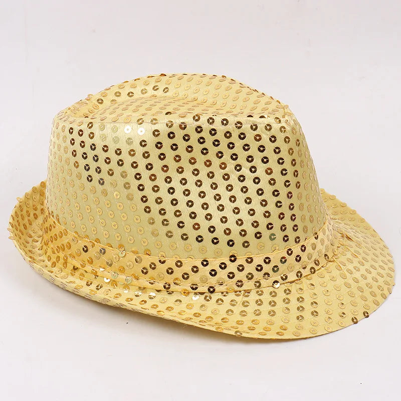 Stage Performance Sequined Hip-hop Hat Children's Day Dance Performance Jazz Hat Men And Women Festival Parties Sequined Top Hat